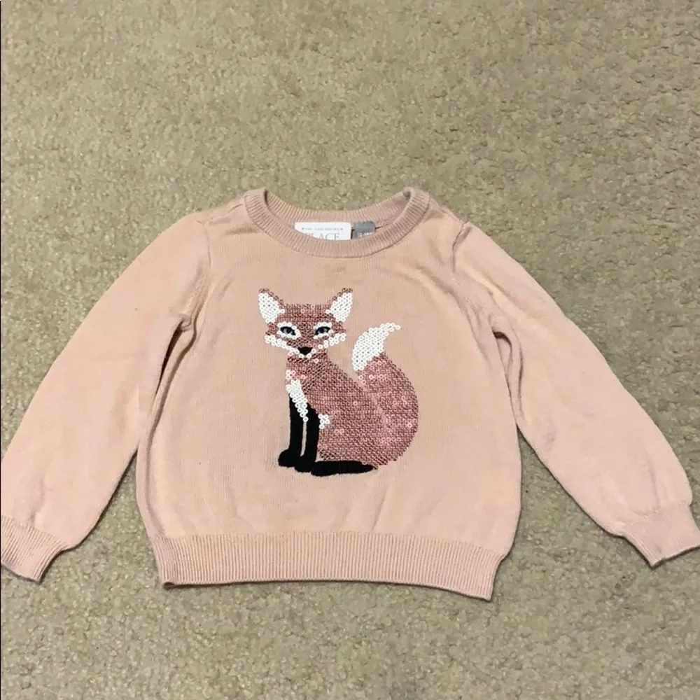 The Children’s Place Sequined Fox Sweater - Picture 1 of 3
